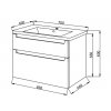 Závěsná koupelnová skříňka Lavedo Eliba 70 detail technického nákresu