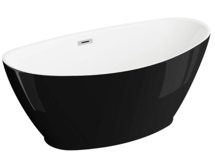 Mango 150x75 voľne stojaca akrylátová vaňa, čierny lesk