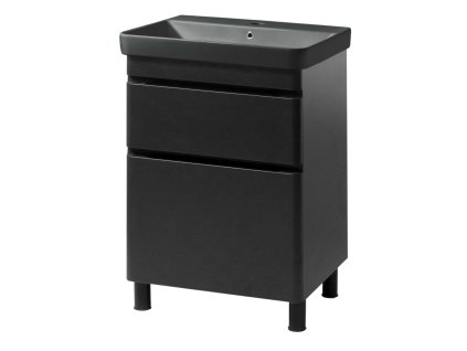 Vivace Black 60 kúpeľňová skrinka s čiernym umývadlom