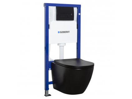 Geberit Duofix Basic Delos Black/Delta závesná WC súprava