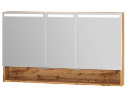 Zrkadlová kúpeľňová skrinka Domus 120 s policou a osvetlením LED