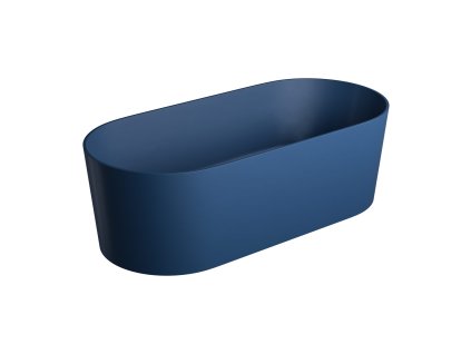 Voľne stojaca vaňa Ovo M 160x75 z kompozitu, polnočná modrá