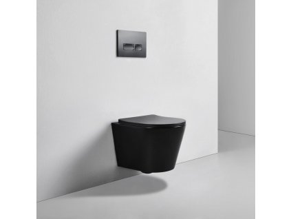 WC Palermo Black, bez okrajov