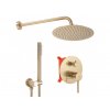 Skrytá sprchová súprava Lungo, brúsené zlato
