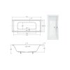 Akrylátová vaňa Quadro Slim 165x75, 170x75
