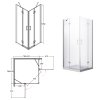 Štvorcový sprchový kút Viva, rohový vstup