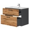 Afina Piedra Grey/Wotan Oak 80 kúpeľňová skrinka s umývadlom