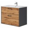 Afina Piedra Grey/Wotan Oak 80 kúpeľňová skrinka s umývadlom