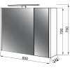 Zrkadlová kúpeľňová skrinka Eliba 80 s osvetlením LED