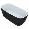 Volans Čierna voľne stojaca vaňa 151x72 z liateho mramoru, s prepadom