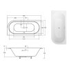 Akrylátová vaňa Avita Slim Plus, chrómový sifón a prepad