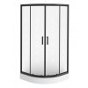 Veduta Alba štvrťkruhový sprchový kút s vaňou, čierny