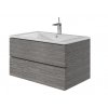 Kúpeľňová skrinka Rimini Graphite Oak 80 s umývadlom