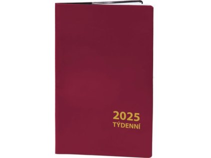 Diář týdenní 2025 - bordó (Stav Nová)