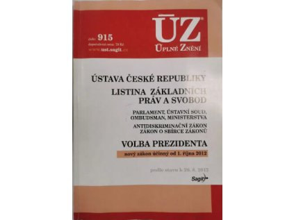 ÚZ 915 - Ústava České republiky, Listina základních práv a svobod, Volba prezidenta (Stav Použité zboží - Běžné opotřebení)