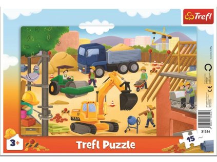 Puzzle: Na staveništi 15 dílků (Stav Nová)