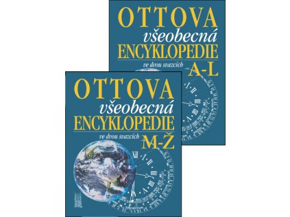 Ottova všeobecná encyklopedie ve dvou svazcích A-L, M-Ž (Stav Nová - Mírně mechanicky požkozená)