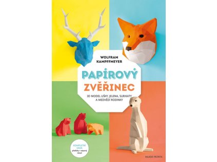 Papírový zvěřinec - 3D model lišky, jelena, surikaty a medvědí rodinky (Stav Nová)
