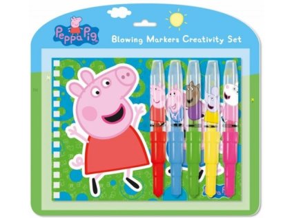 Set s foukacími fixy a notesem Prasátko Peppa (Stav Nová)