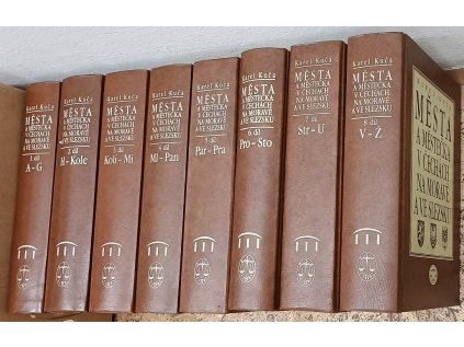Města a městečka 1.-8. díl v Čechách, na Moravě a ve Slezsku (Stav Použité zboží - Běžné opotřebení)