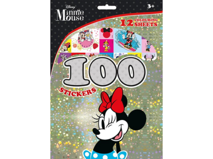 100 samolepek s omalovánkovými listy Minnie (Stav Nová)