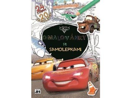Auta - Omalovánky se samolepkami A4+ (Stav Nová)