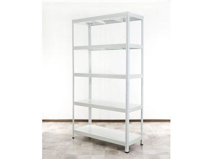 2220 celokovovy regal 180x100x40 5 polic lakovany biely