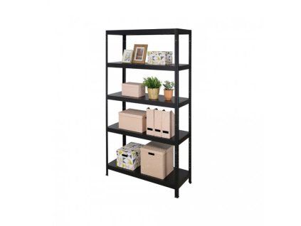 8069 8 celokovovy regal 180x90x30 5 polic lakovany cierny