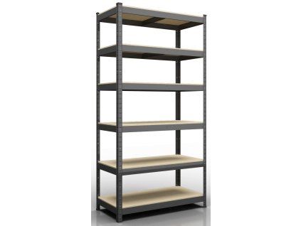 7229 kovovy regal economy 280x100x60 6 polic cierna