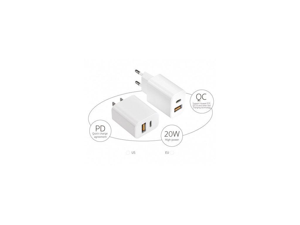 coteetci pd 3smart charger 20w qc3 0 usb type c white