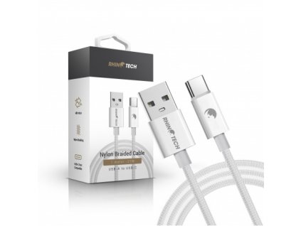 RhinoTech Nabíjecí Kabel Nylon USB-A na USB-C 1m