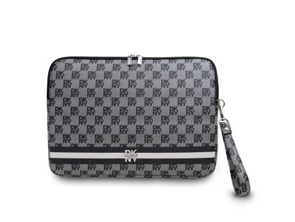 dkny pu leather checkered pattern and stripe obal na notebook 13 14 black ie12727757