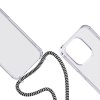 Spello Crossbody Průhledný Kryt pro Apple iPhone 15 Pro Max - Černá Šňůrka