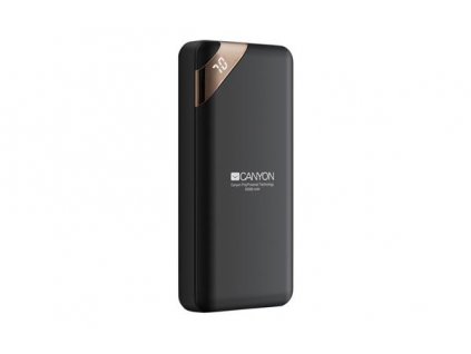 Canyon PB-202 Powerbank, Li-Pol, 20.000 mAh, Vstup: 1x Micro-USB, 1x USB-C, Výstup: 2x USB-A, digita