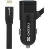 Odzu Car Charger with MFi Lightning Cable, black