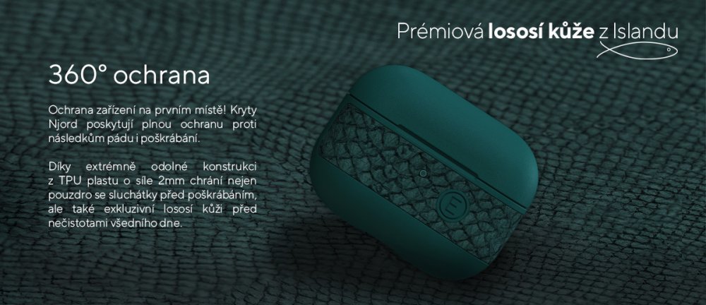 Njord pouzdro z lososí kůže pro sluchátka Apple AirPods na www.applegang.cz