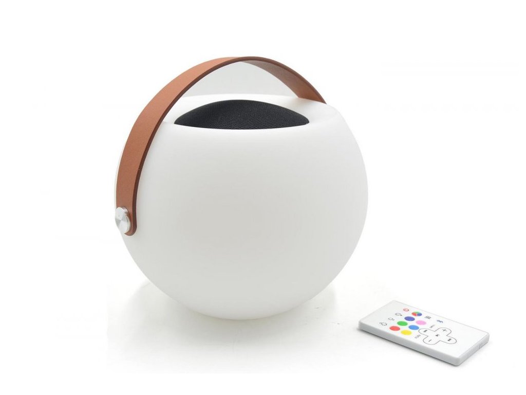 2717 estuff glowsound1 bluetooth reproduktor 2v1 s 2200mah baterii a ambientnim rgb osvetlenim bily