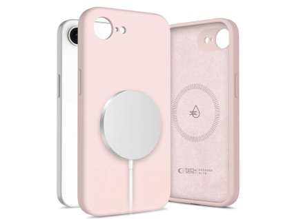 Pouzdro Tech-Protect Kapalný silikon MagSafe pro Apple iPhone 16e – růžová perla
