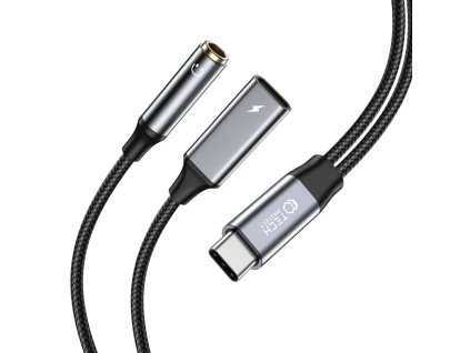 Kabel Tech-Protect UltraBoost adaptér USB-C/USB-C, mini jack 3,5 mm Černý