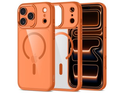 Pouzdro Tech-Protect MagMat MagSafe pro iPhone 17 Pro Max – Cosmic Orange / Clear