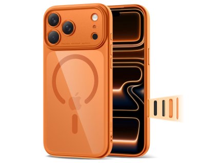 Pouzdro Tech-Protect MagPeak MagSafe CC pro iPhone 17 Pro – Cosmic Orange / Clear