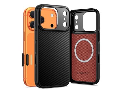 Pouzdro Tech-Protect Kevlar Aramid CC MagSafe pro iPhone 17 Pro Max – černé