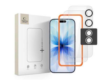 Tvrzené sklo Tech-Protect Easy Set+ 3-pack pro iPhone 17 – čiré