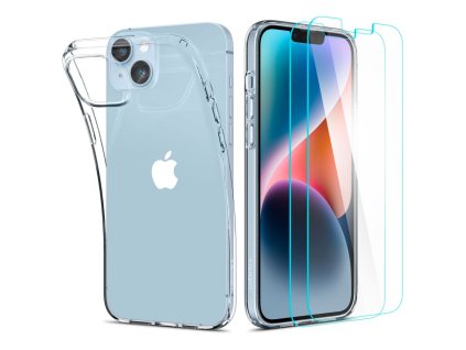 Sada Spigen Crystal: pouzdro a tvrzené sklo pro iPhone 14 Plus – čiré