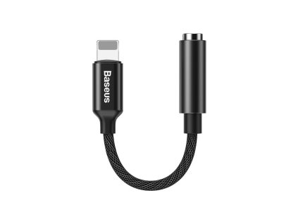 1088 baseus call3 01 adapter redukce lightning jack 3 5mm s podporou mikrofonu cerny