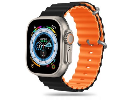 Řemínek Tech-Protect IconBand Pro pro Apple Watch 8 / 9 / 10 / 11 / SE / Ultra (44 / 45 / 46 / 49 mm) – BLACK/ORANGE
