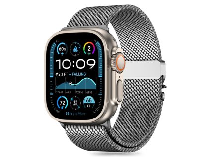 Řemínek Tech-Protect Milano pro Apple Watch 8 / 9 / 10 / 11 / SE / Ultra (44 / 45 / 46 / 49 mm) – stříbrný