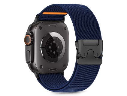 Řemínek Tech-Protect Nylon Clasp pro Apple Watch 8 / 9 / 10 / 11 / SE / Ultra (44 / 45 / 46 / 49 mm) – námořnická modrá