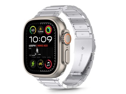 Řemínek Tech-Protect Stainless Classic pro Apple Watch 8 / 9 / 10 / 11 / SE / Ultra (44 / 45 / 46 / 49 mm) – stříbrný