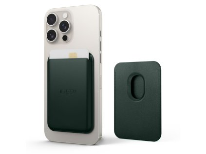 Magnetická peněženka Tech-Protect MagWallet MagSafe – univerzální držák karet – khaki